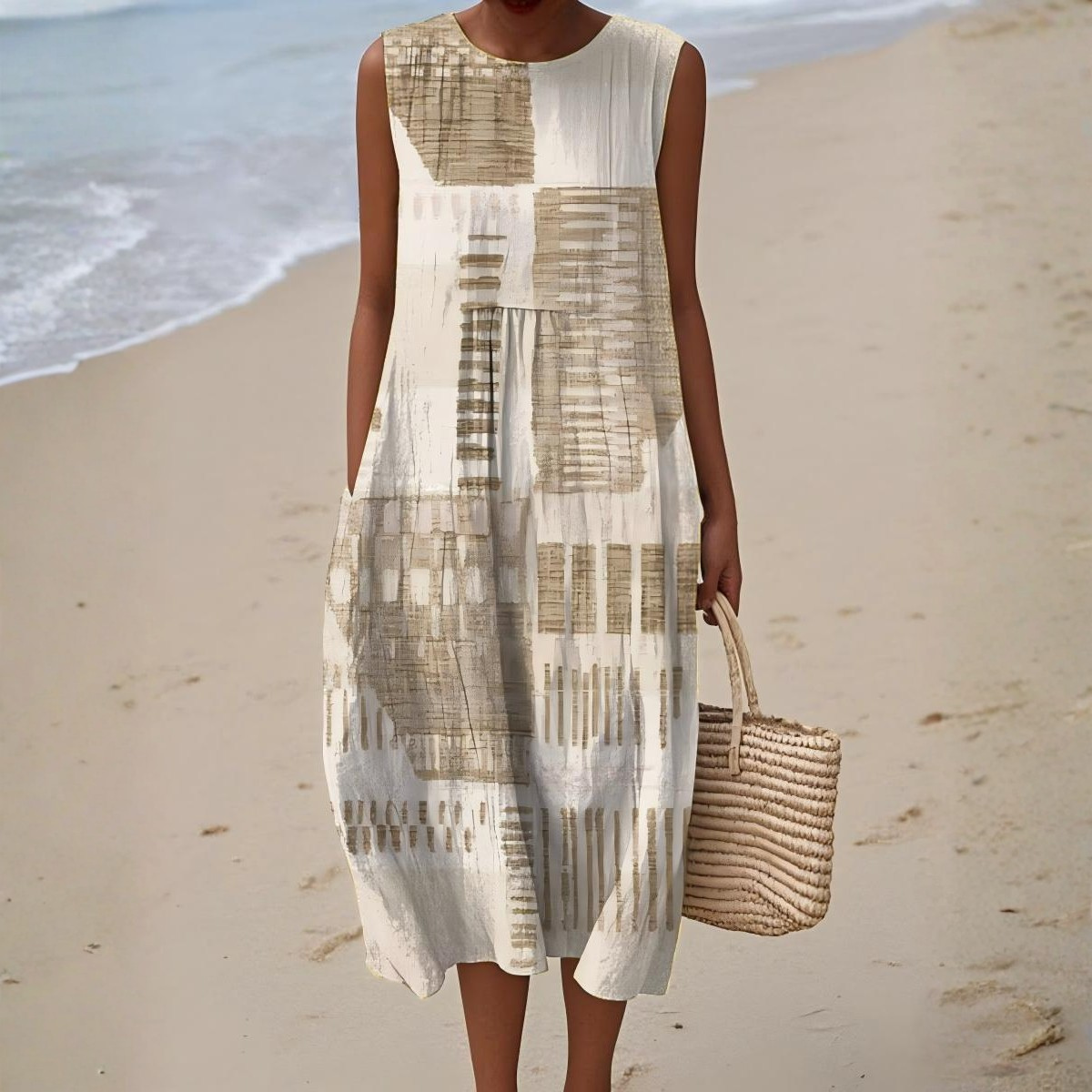 Abstract summer dress with flowing silhouette for women | Helena