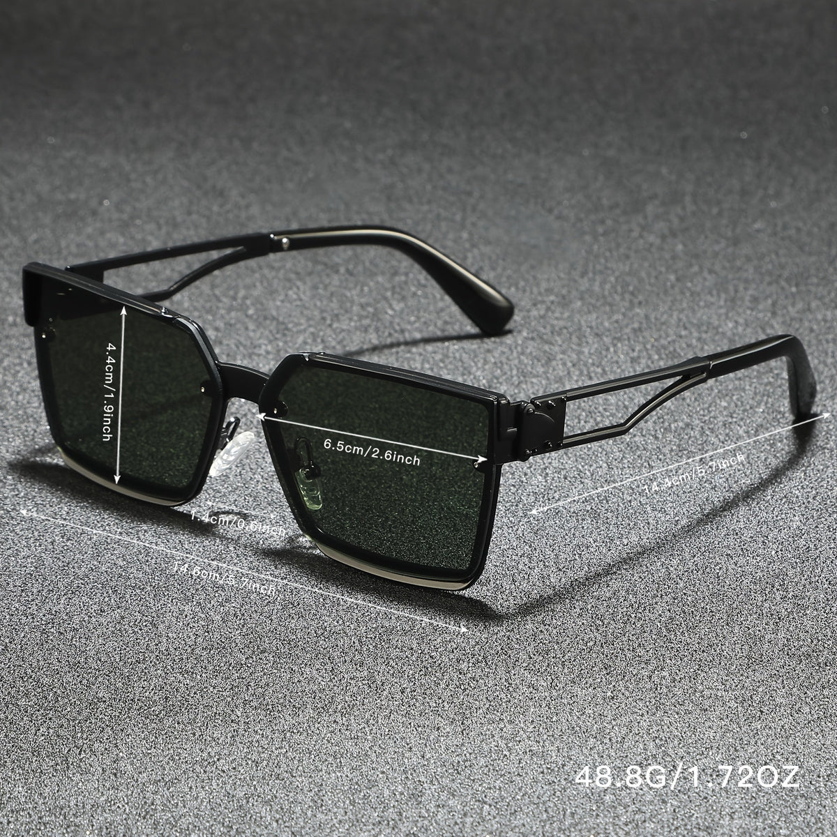 Classic retro half-frame everyday shades for men | Viridian -8