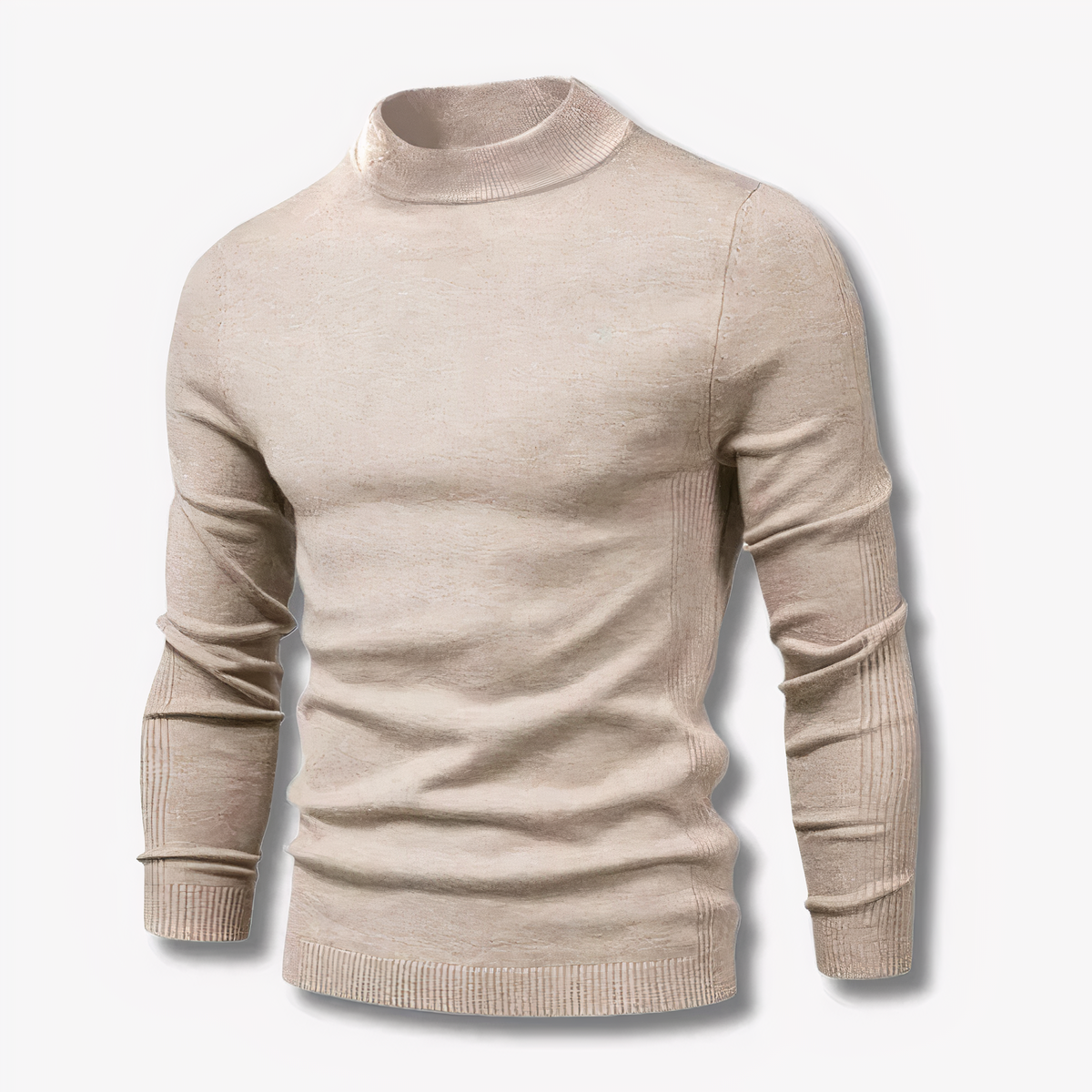 Classic slim-fit turtleneck autumn jumper for men -6