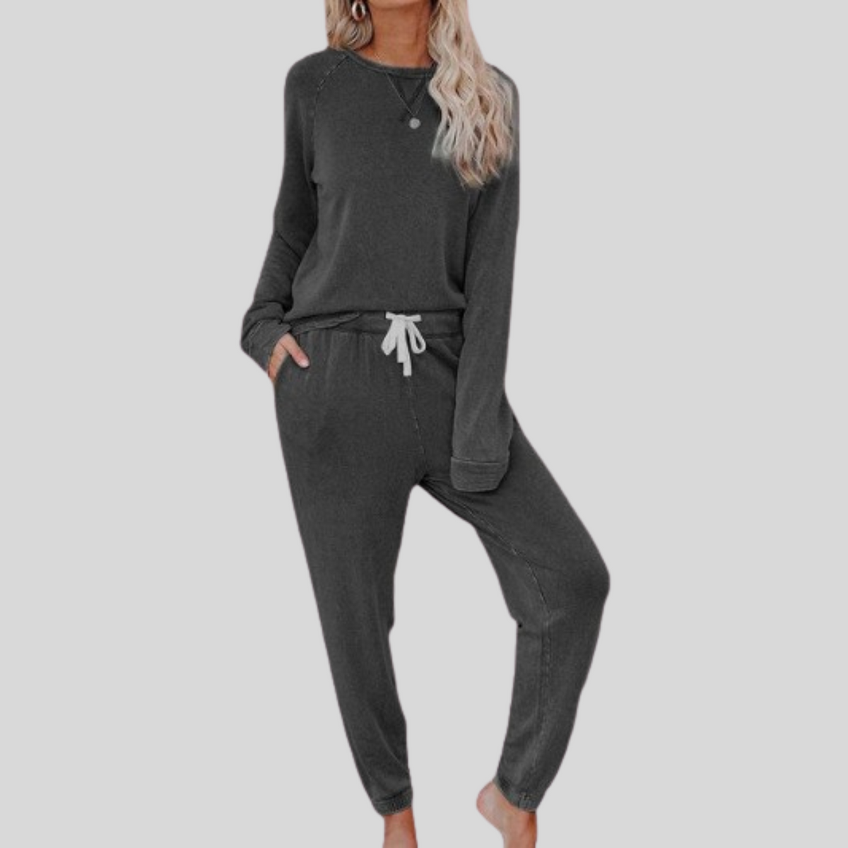 Casual long-sleeve sweatpants co-ord set for women | Jocelyn -9