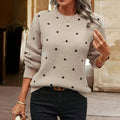 Relaxed polka-dot knit everyday sweater for women | Lunette -1