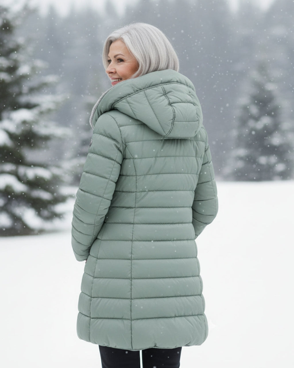 Warm hooded puffer winter coat for women | Olivia -14
