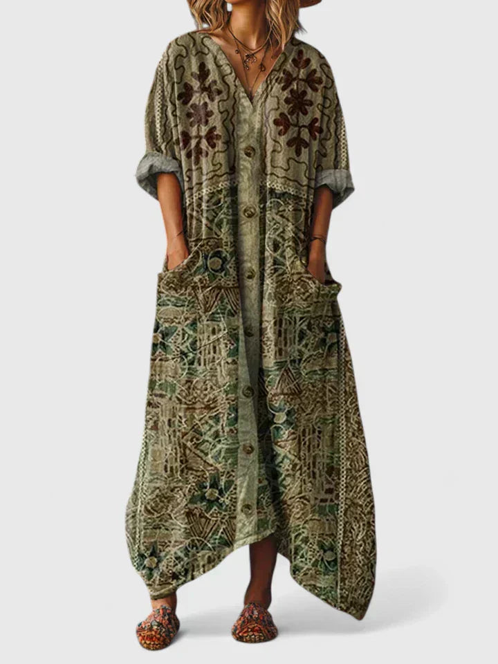 Classic elegant wrap-style dress for women | Mariana -5