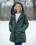 Warm hooded puffer winter coat for women | Olivia -2