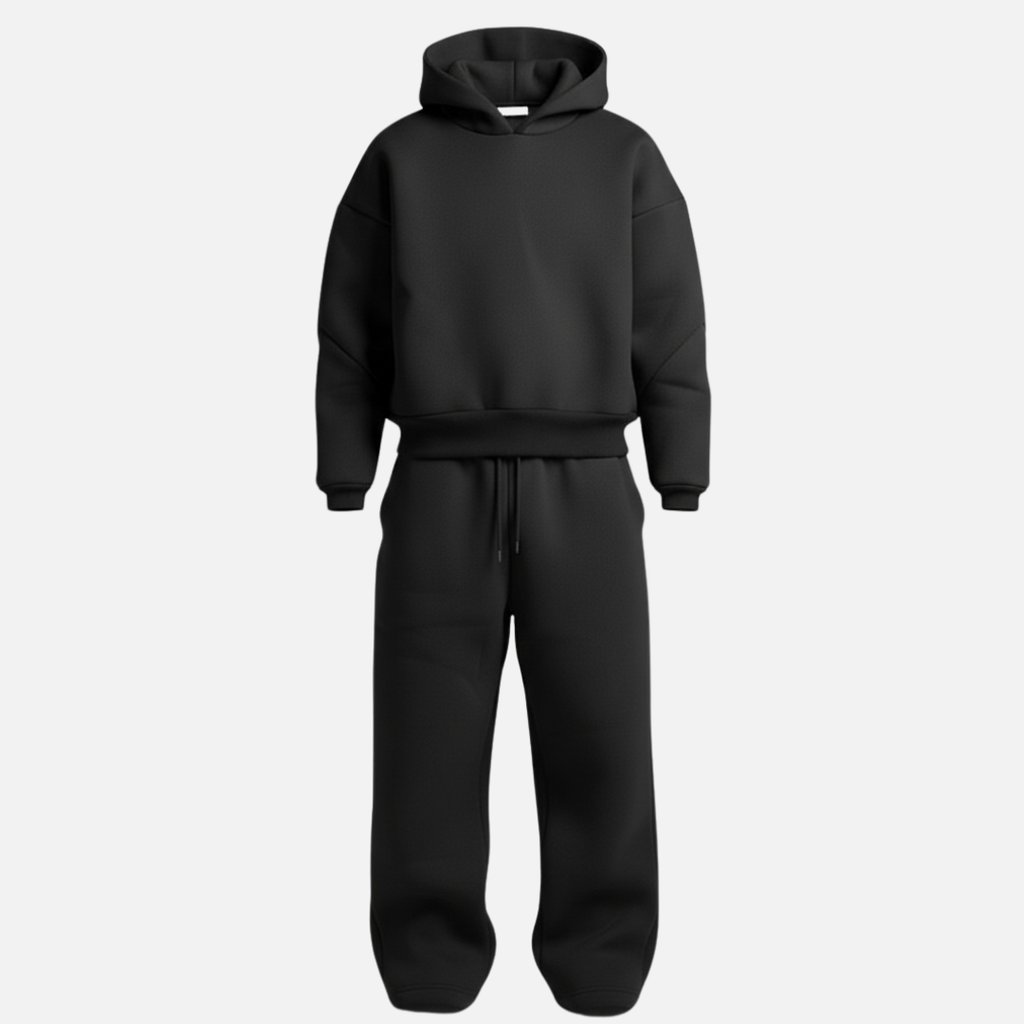 Oversized streetwear hoodie tracksuit set for men -2