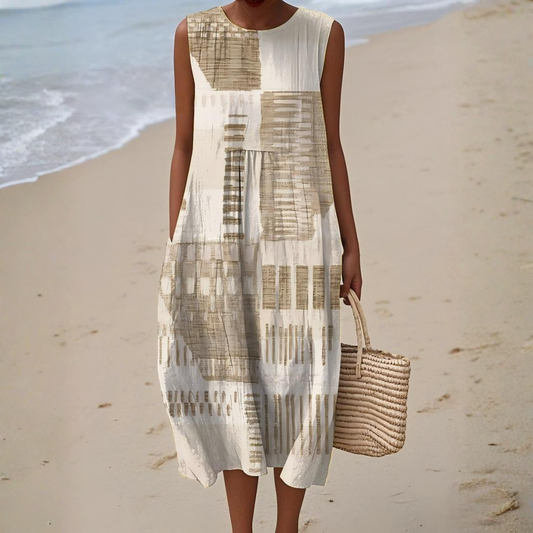 Abstract summer dress with flowing silhouette for women | Helena