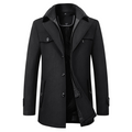 Long slim-fit coat with high collar for men | Altair