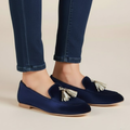 Blue loafers with tassel detail for women | Penelope