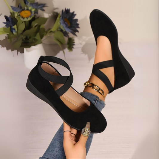 Comfy closed wedge slip-on everyday shoes for women | Angel -1