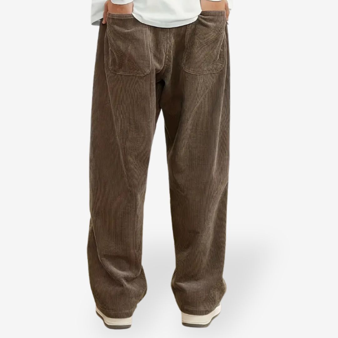 Relaxed vintage-style corduroy trousers for men -2