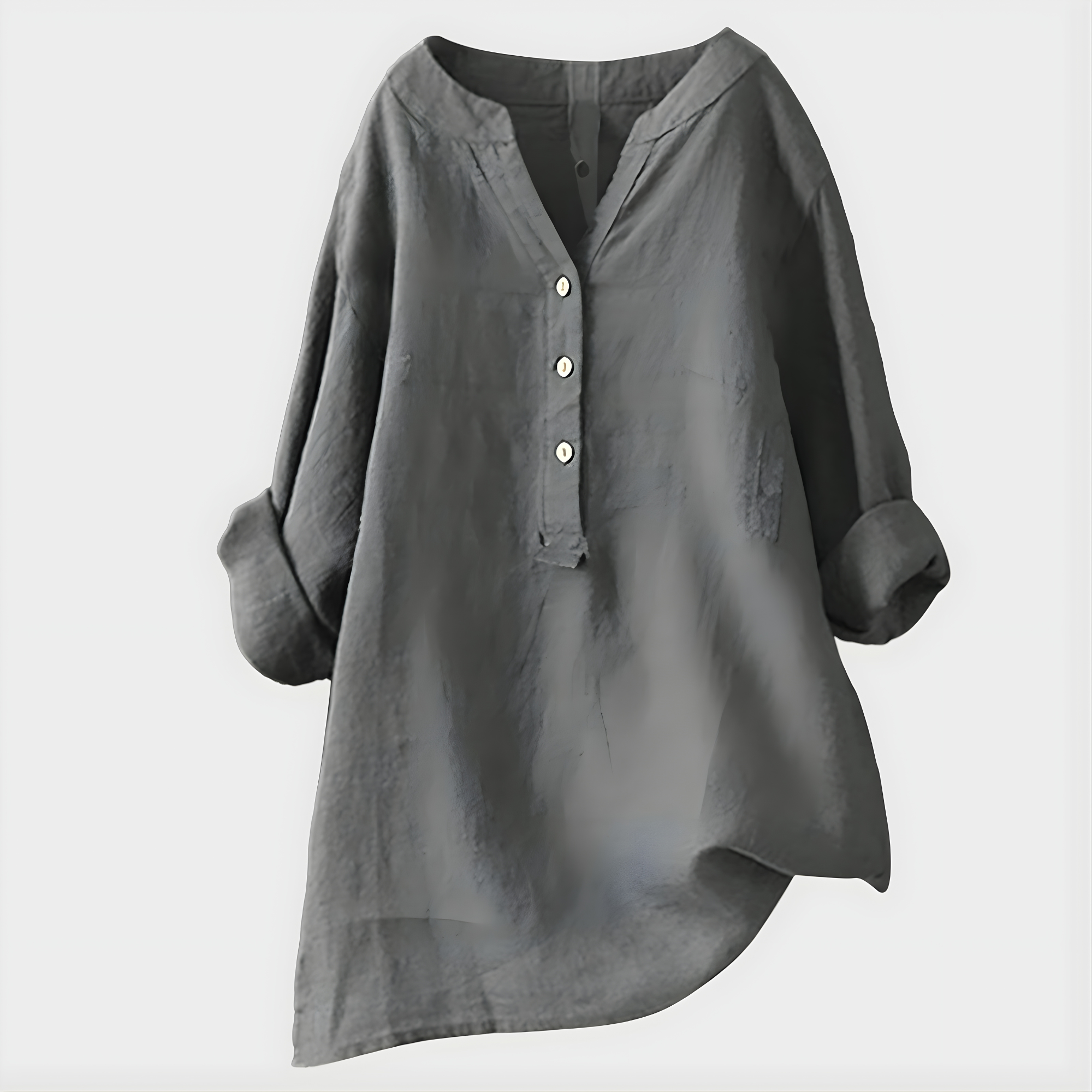 Elegant V-neck blouse with relaxed silhouette for women | Veronique