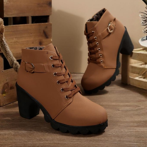 Chic lace-up chunky ankle boots for women | Katni -2