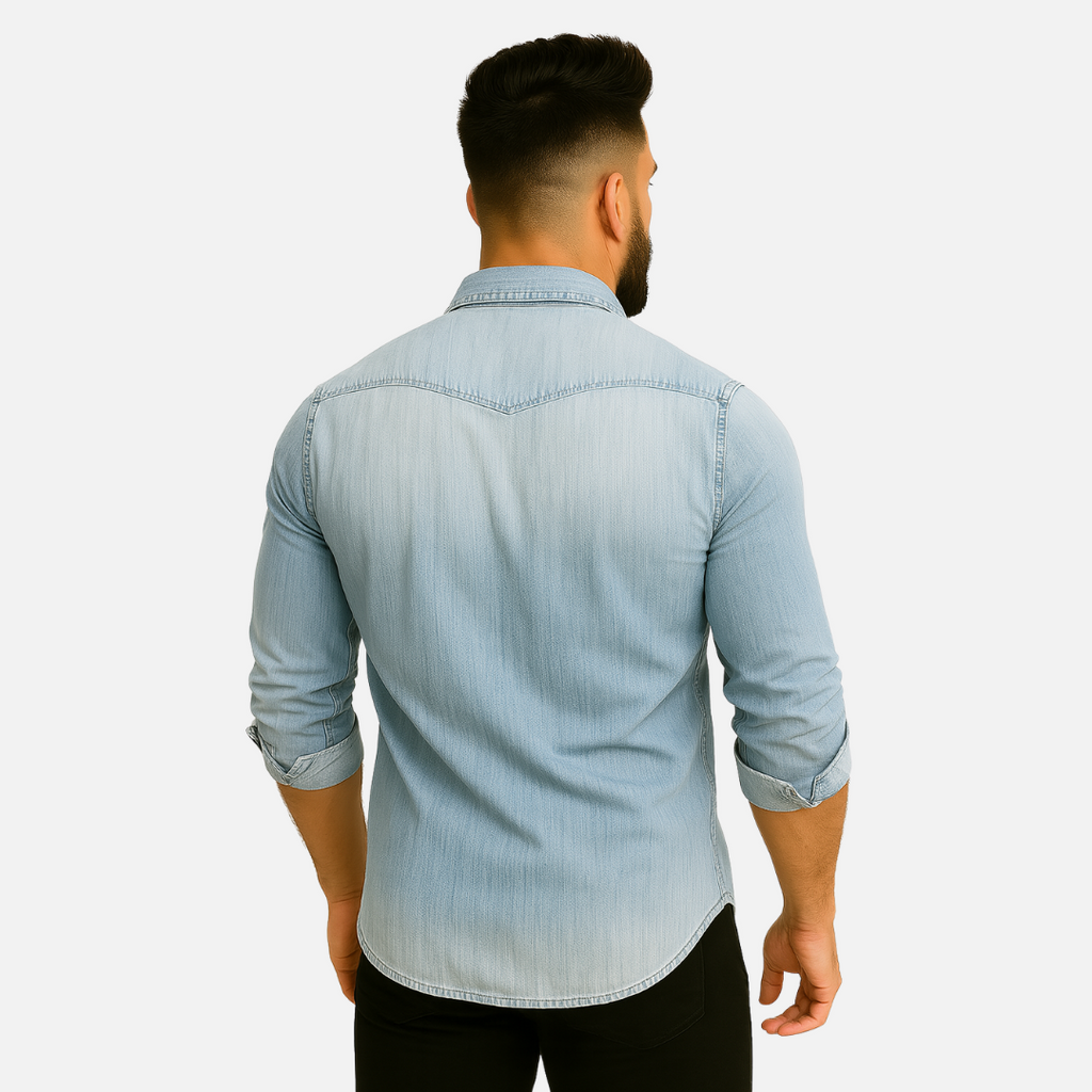 Classic casual denim everyday shirt for men -4