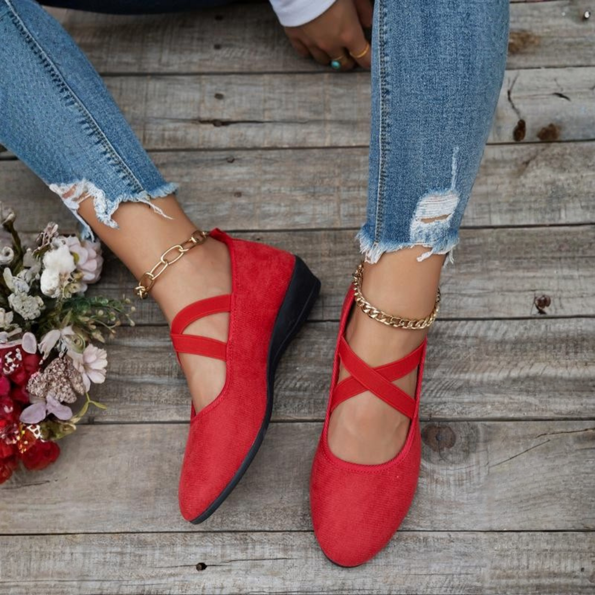 Comfy closed wedge slip-on everyday shoes for women | Angel -3