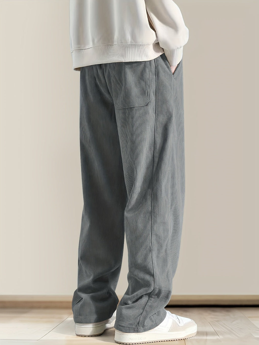 Relaxed drawstring corduroy everyday trousers for men | Ellison -13