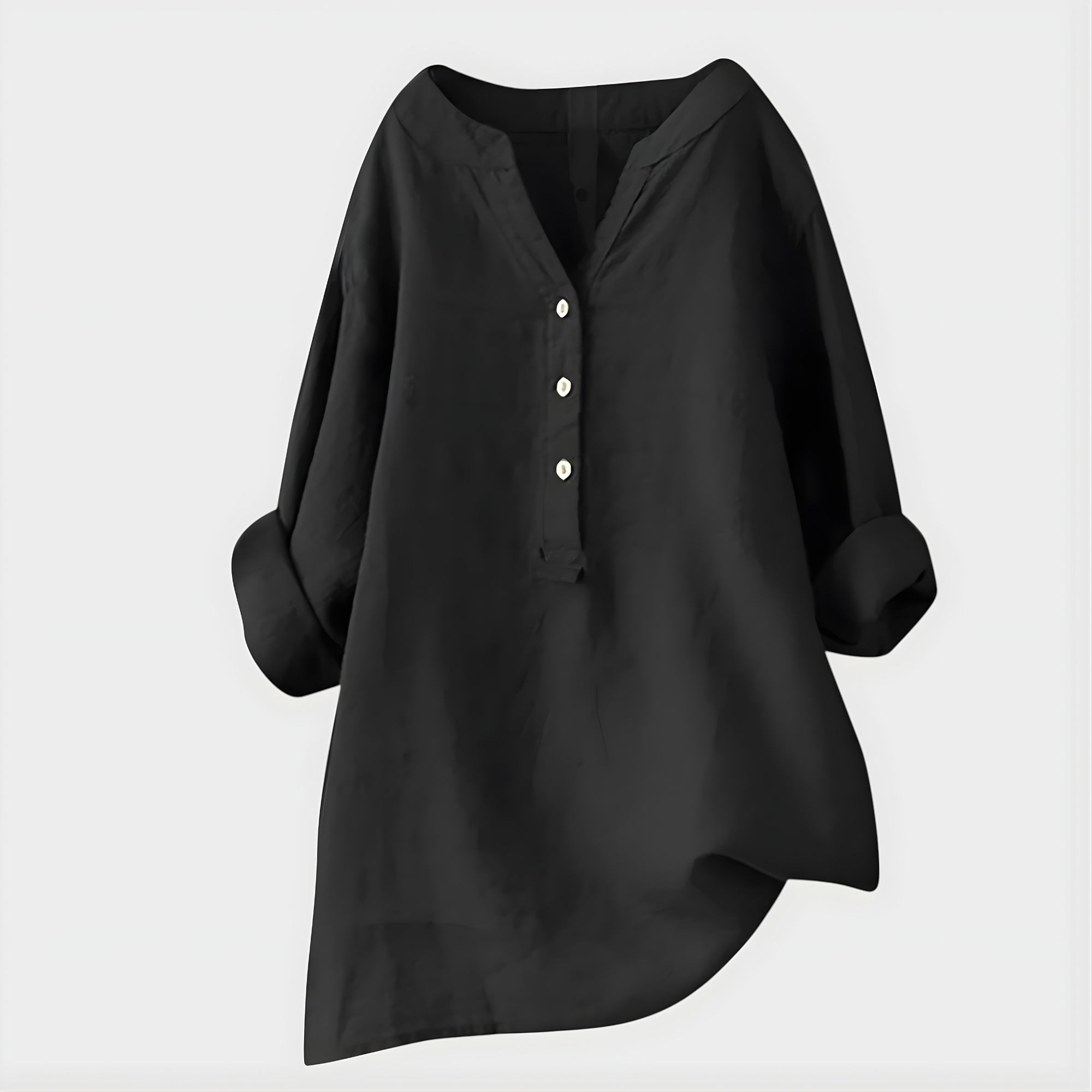 Elegant V-neck blouse with relaxed silhouette for women | Veronique