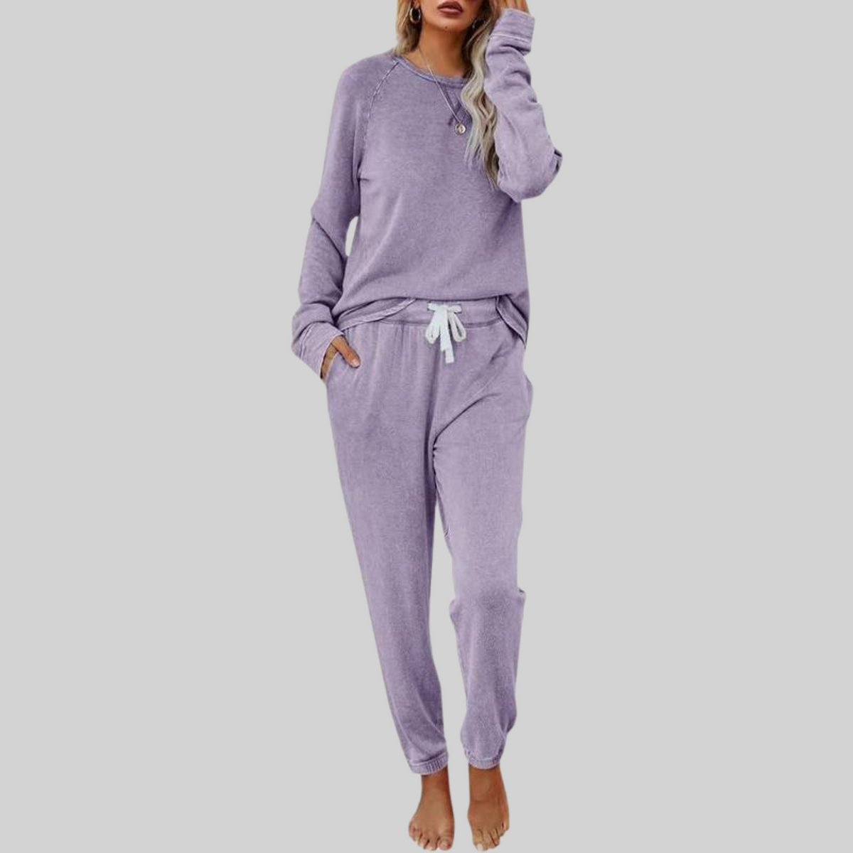 Casual long-sleeve sweatpants co-ord set for women | Jocelyn -3