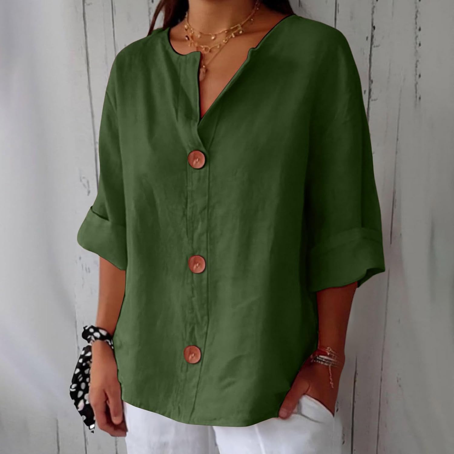 Classic everyday blouse with relaxed fit for women | Elara
