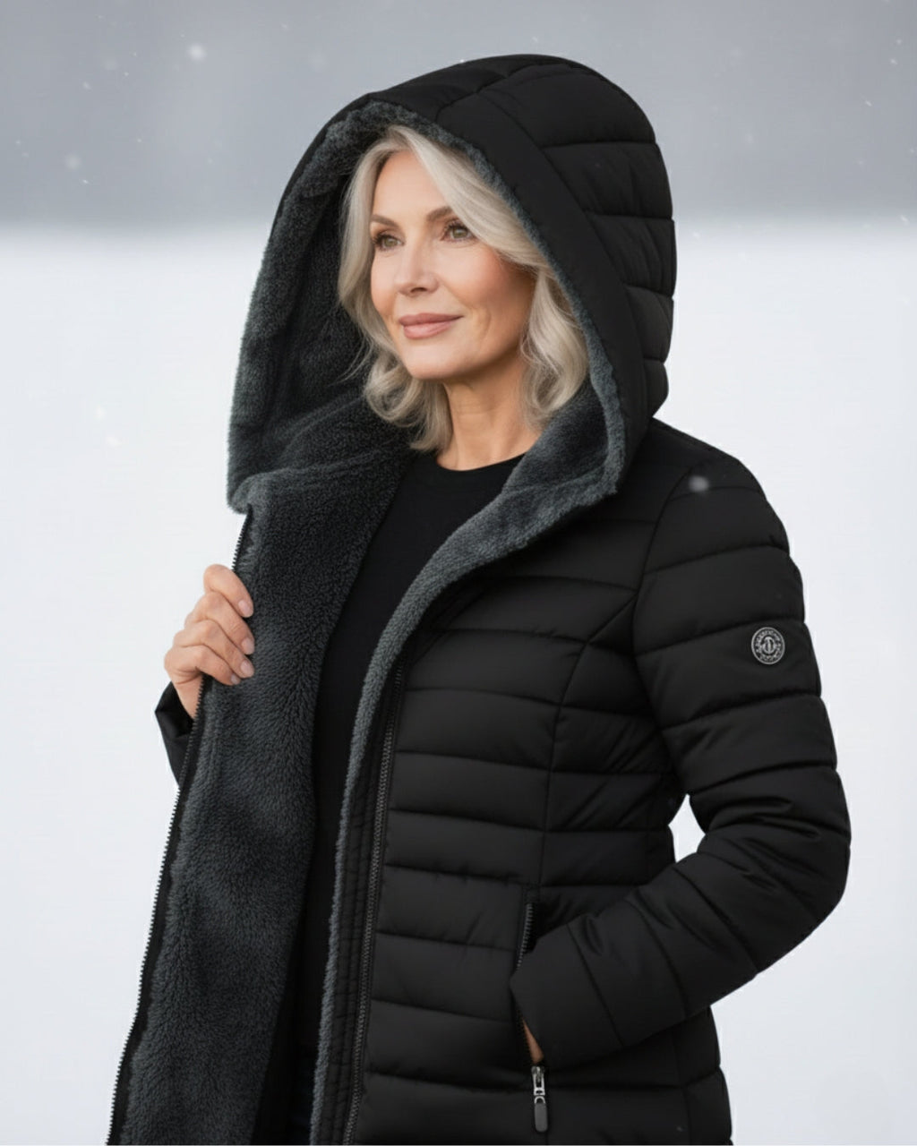 Warm hooded puffer winter coat for women | Olivia -7