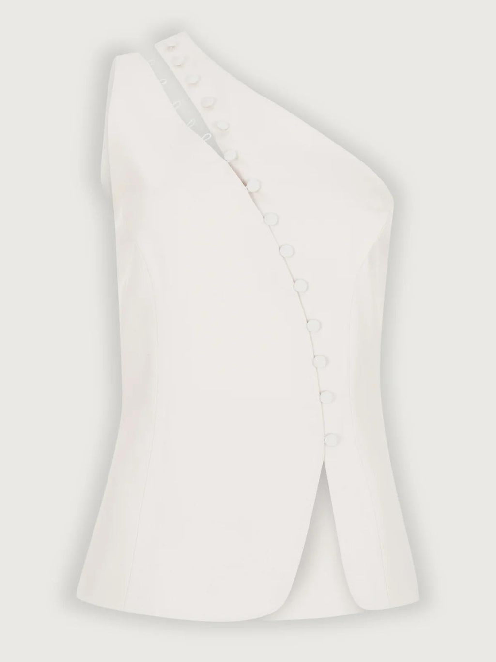 One-shoulder button-detail everyday top for women | Dione -8