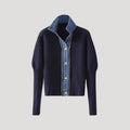 Knit cardigan with contrast trim for women | Selene