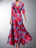 Classic floral V-neck maxi dress for women | Zoe
