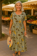 Vintage floral maxi dress for women | Lucie