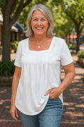 Pleated comfort top for women | Colleen
