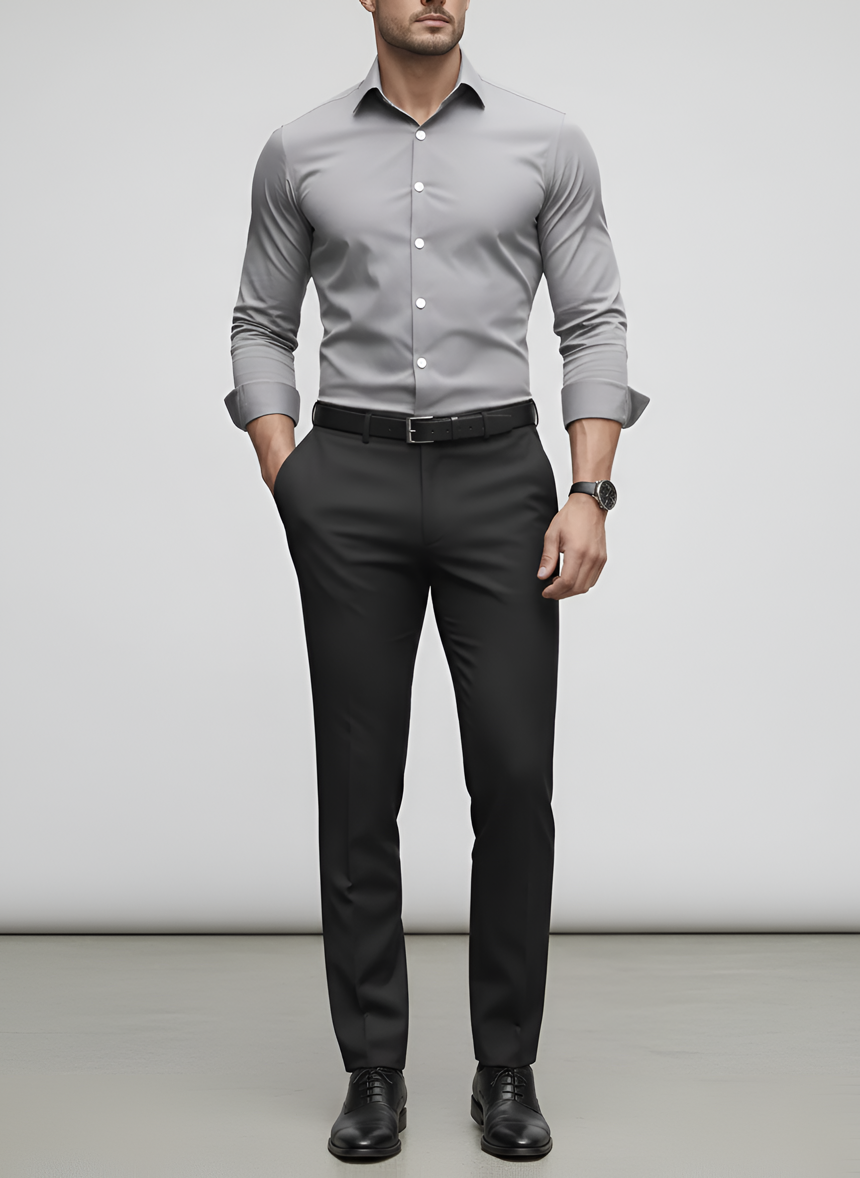 Wrinkle-free slim-fit button-up shirt for men | Adrian