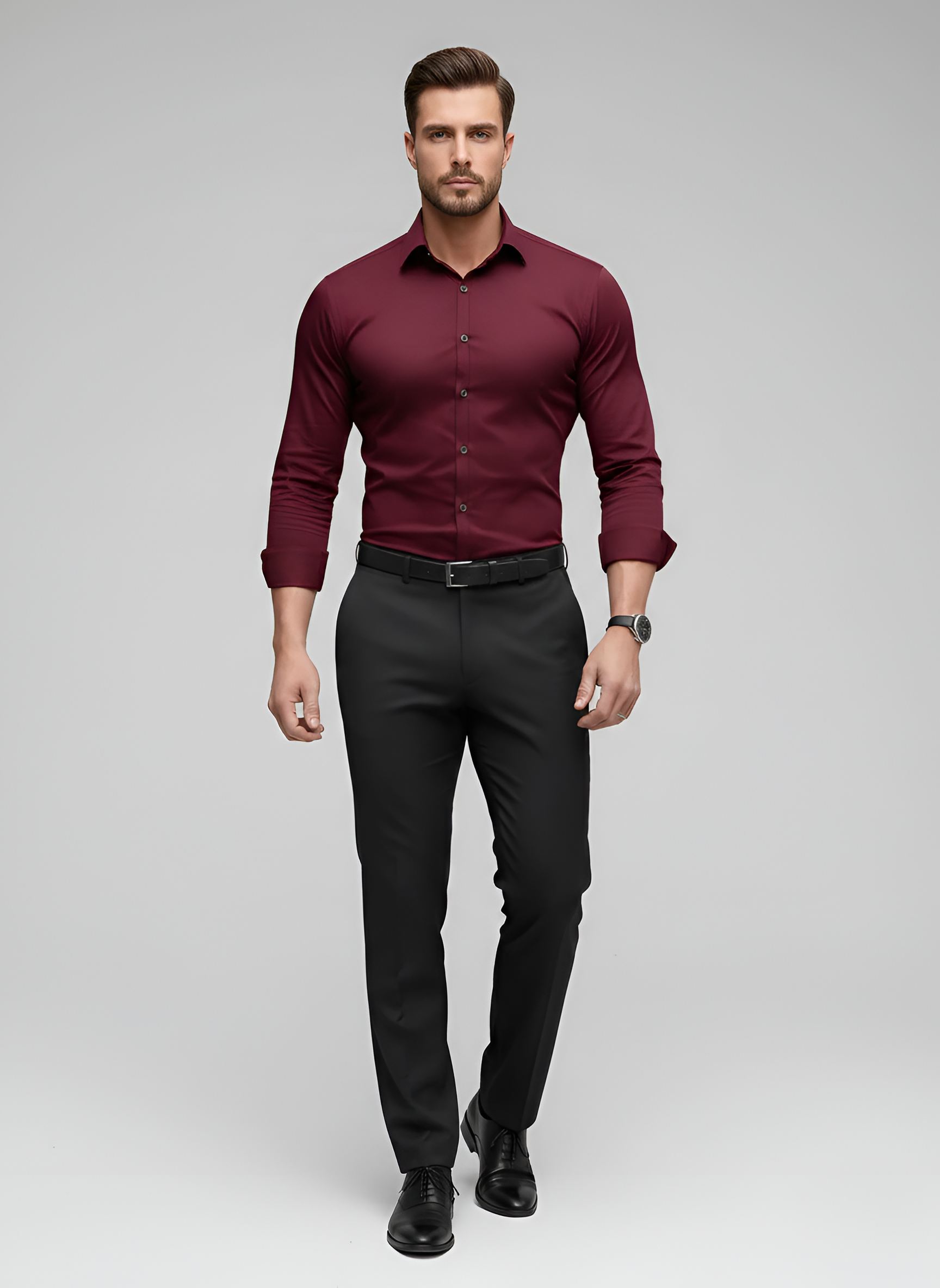 Wrinkle-free slim-fit button-up shirt for men | Adrian