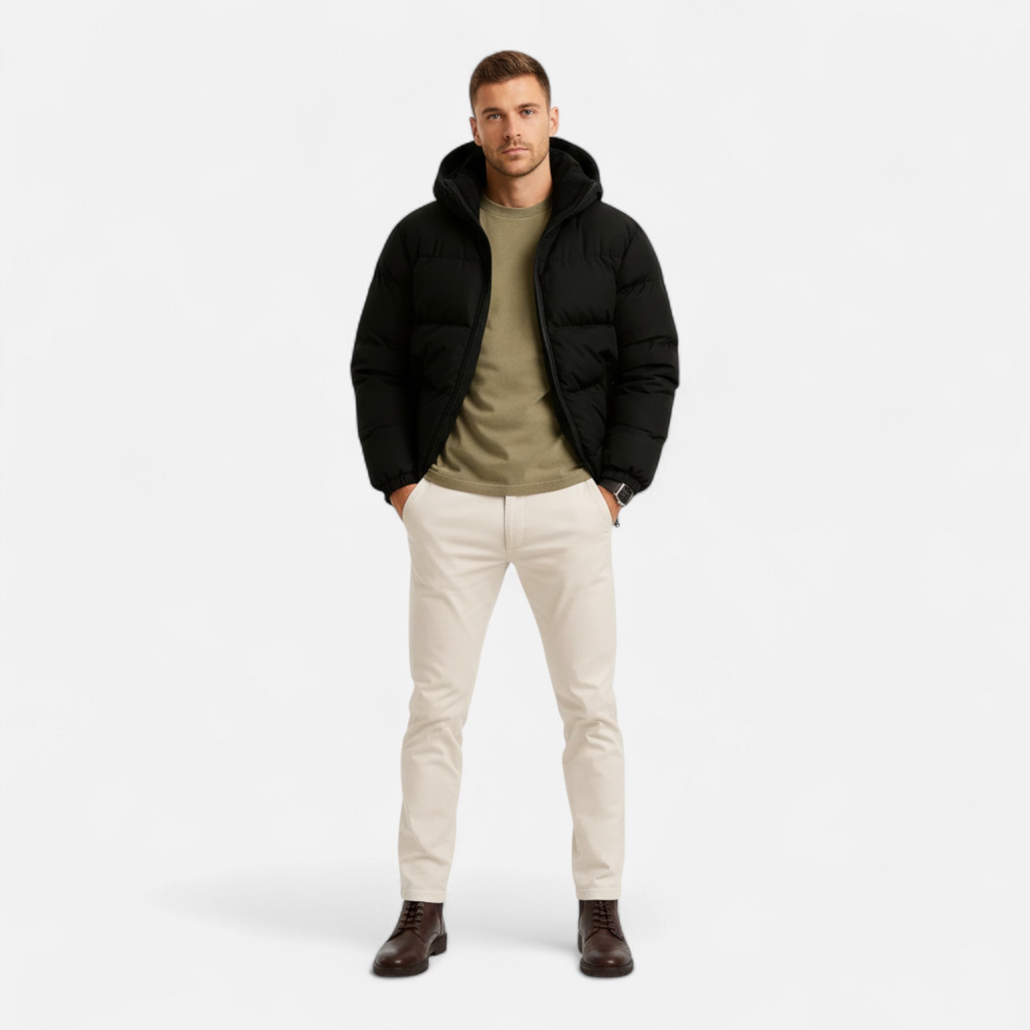 Lightweight hooded insulated puffer jacket for men -6
