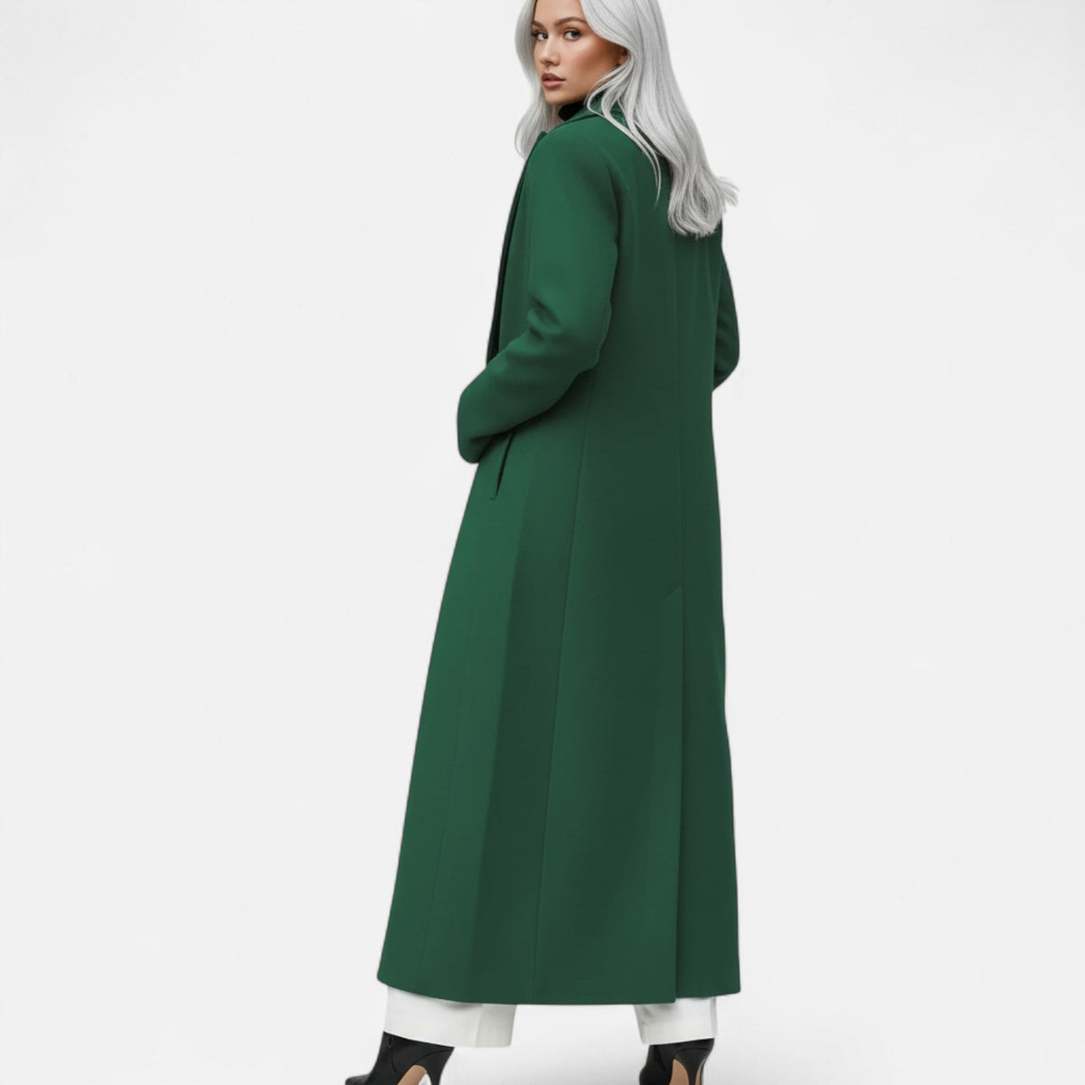 Classic structured formal winter coat for women -6