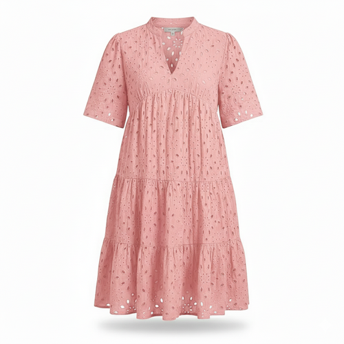 Chic hollow-out lace ruffle mini dress for women | Cosima -2