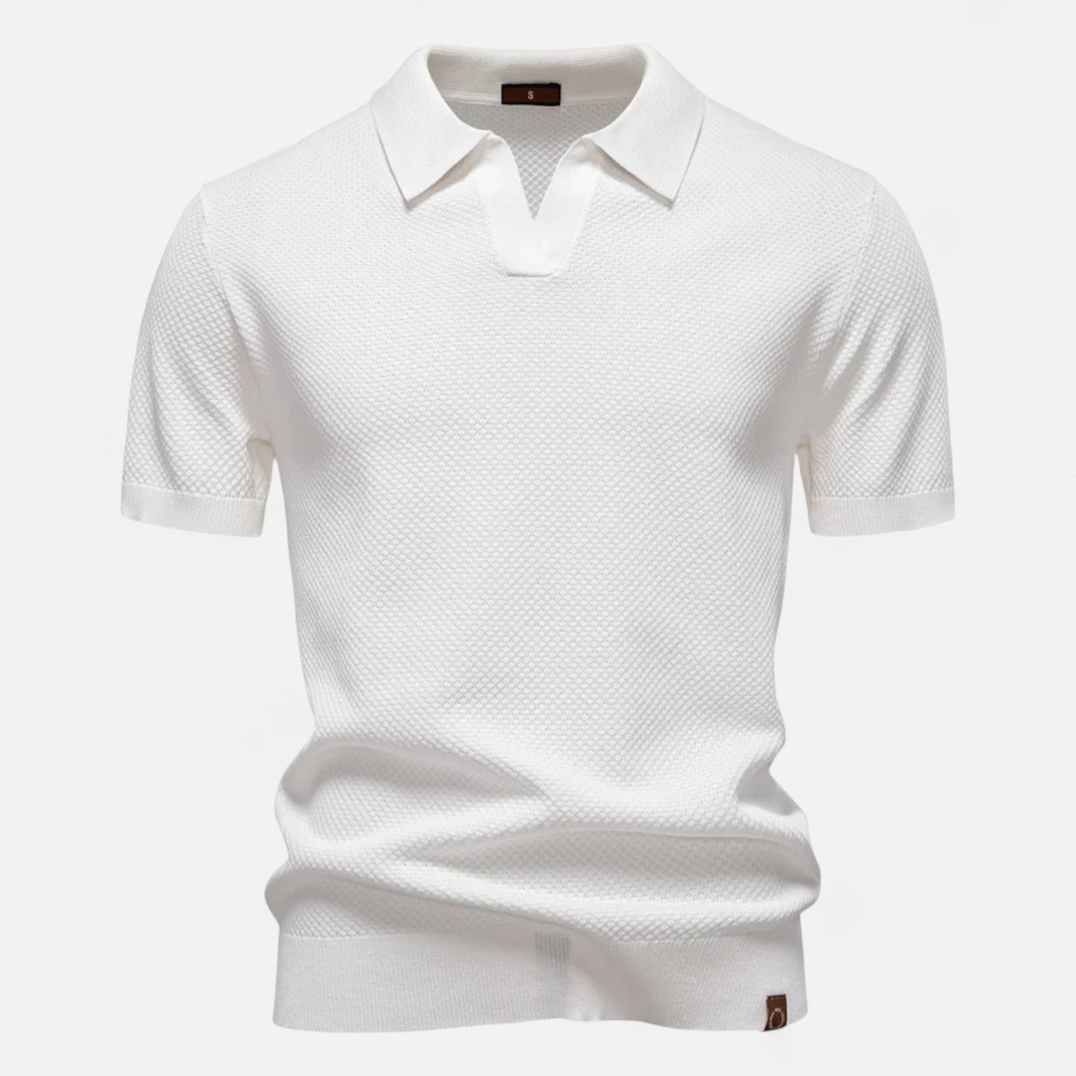 Knit polo shirt with button neck and long sleeves for men | Arlen