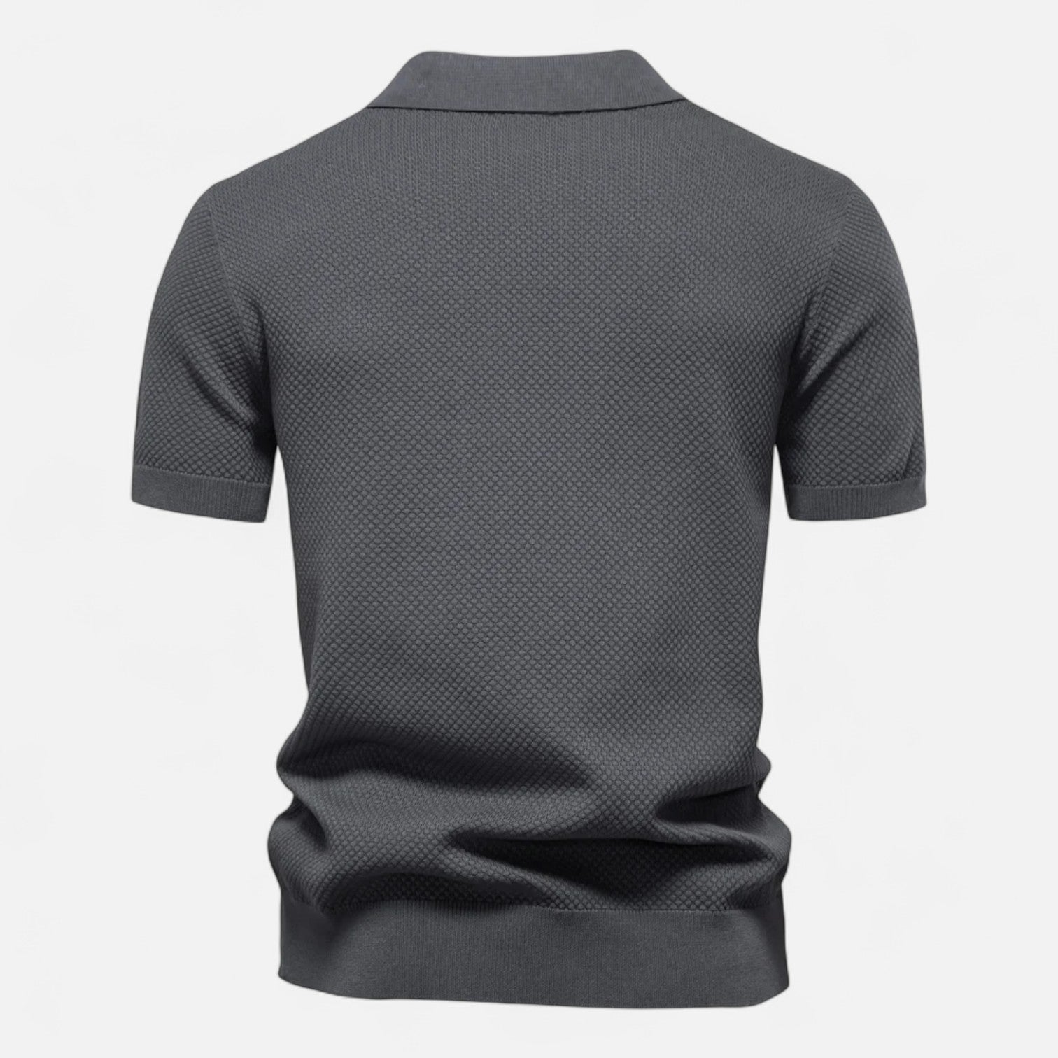 Knit polo shirt with button neck and long sleeves for men | Arlen