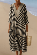 Striped midi dress for women | Coastal Lines