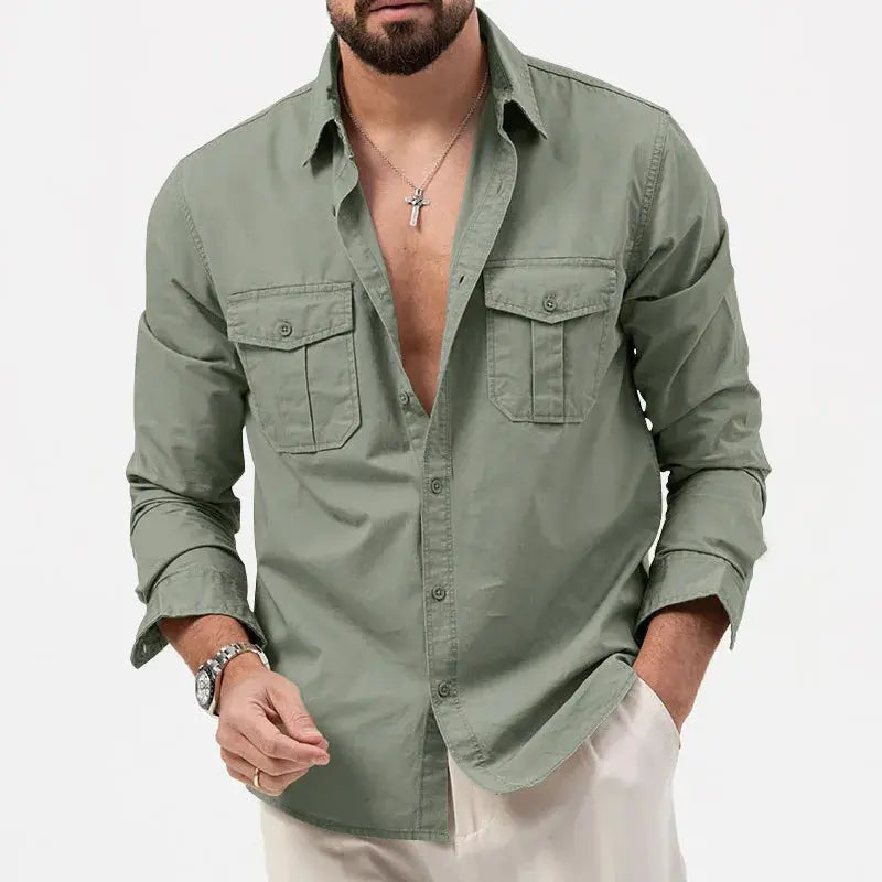Casual long sleeve button-up shirt for men | Carter