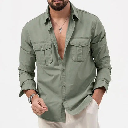 Casual long sleeve button-up shirt for men | Carter