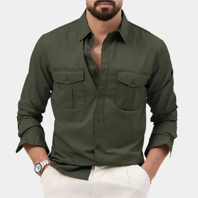 Casual long sleeve button-up shirt for men | Carter