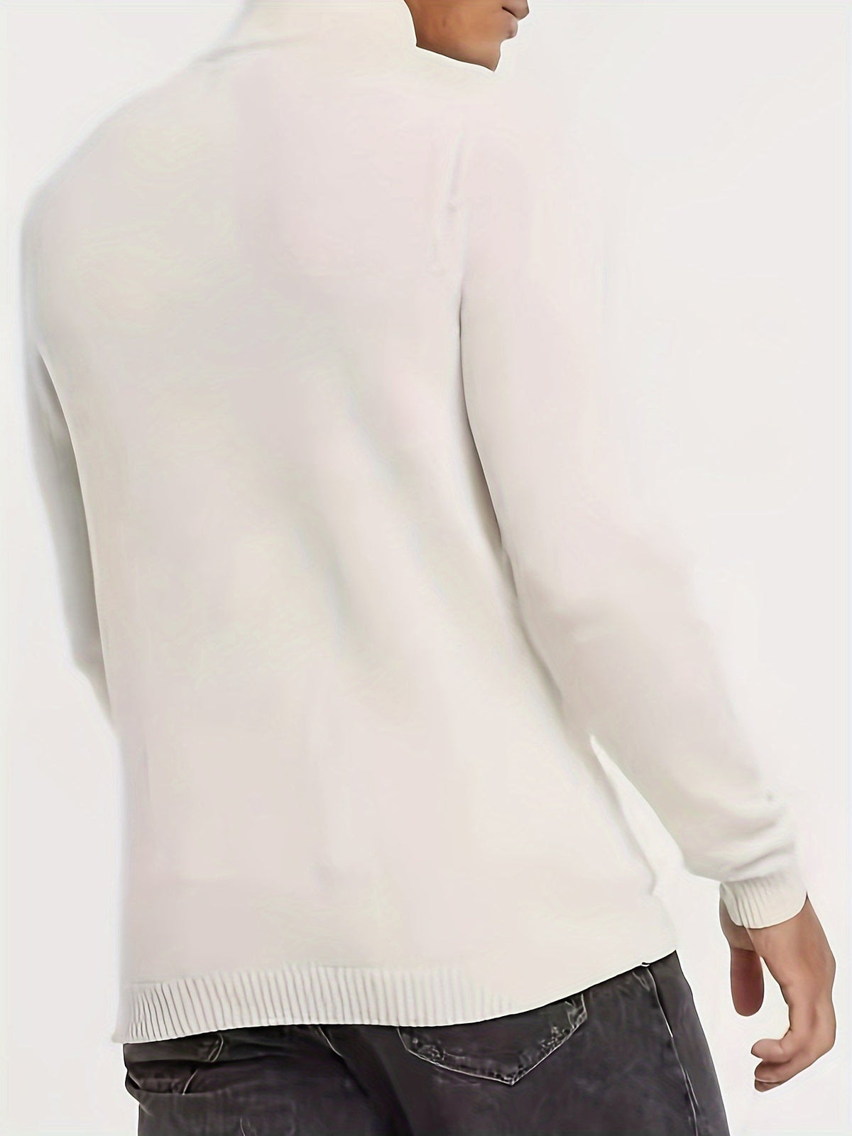 Classic high-collar half-zip everyday jumper for men -3