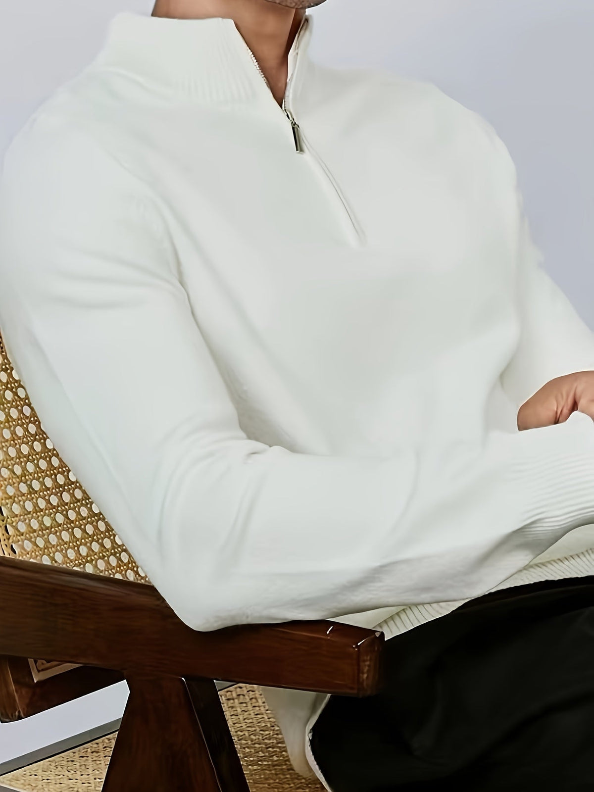 Classic high-collar half-zip everyday jumper for men -5