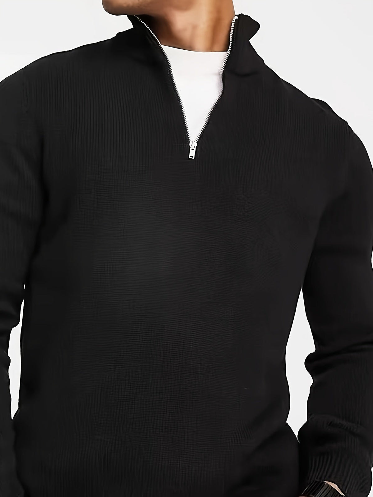 Classic high-collar half-zip everyday jumper for men -8