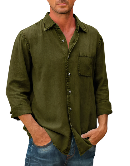 Classic long-sleeve denim everyday shirt for men -6