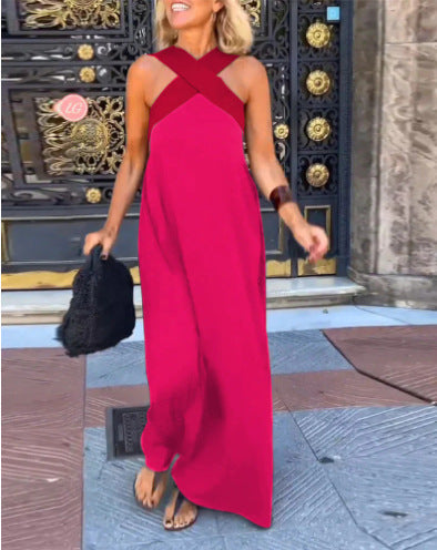 Elegant crossover-cut everyday dress for women | Miranda -6