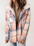 Plaid hooded flannel jacket for women | Amelia -1