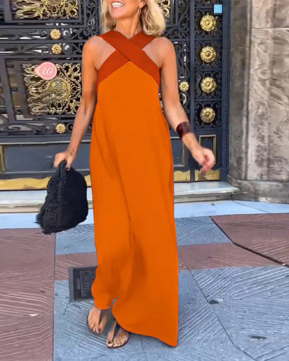 Elegant crossover-cut everyday dress for women | Miranda -7