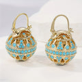 Globe drop earrings with filigree-inspired detail for women | Elowyn