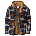 Lined check overshirt jacket with hood for men | Hendrik