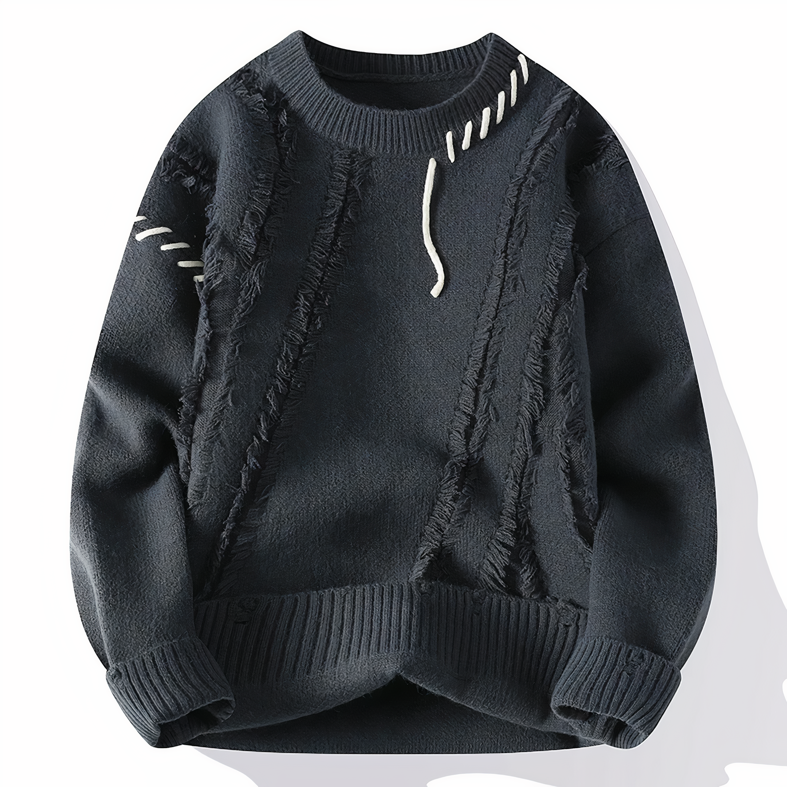 Knitted sweater with patchwork pattern for men | Jasper