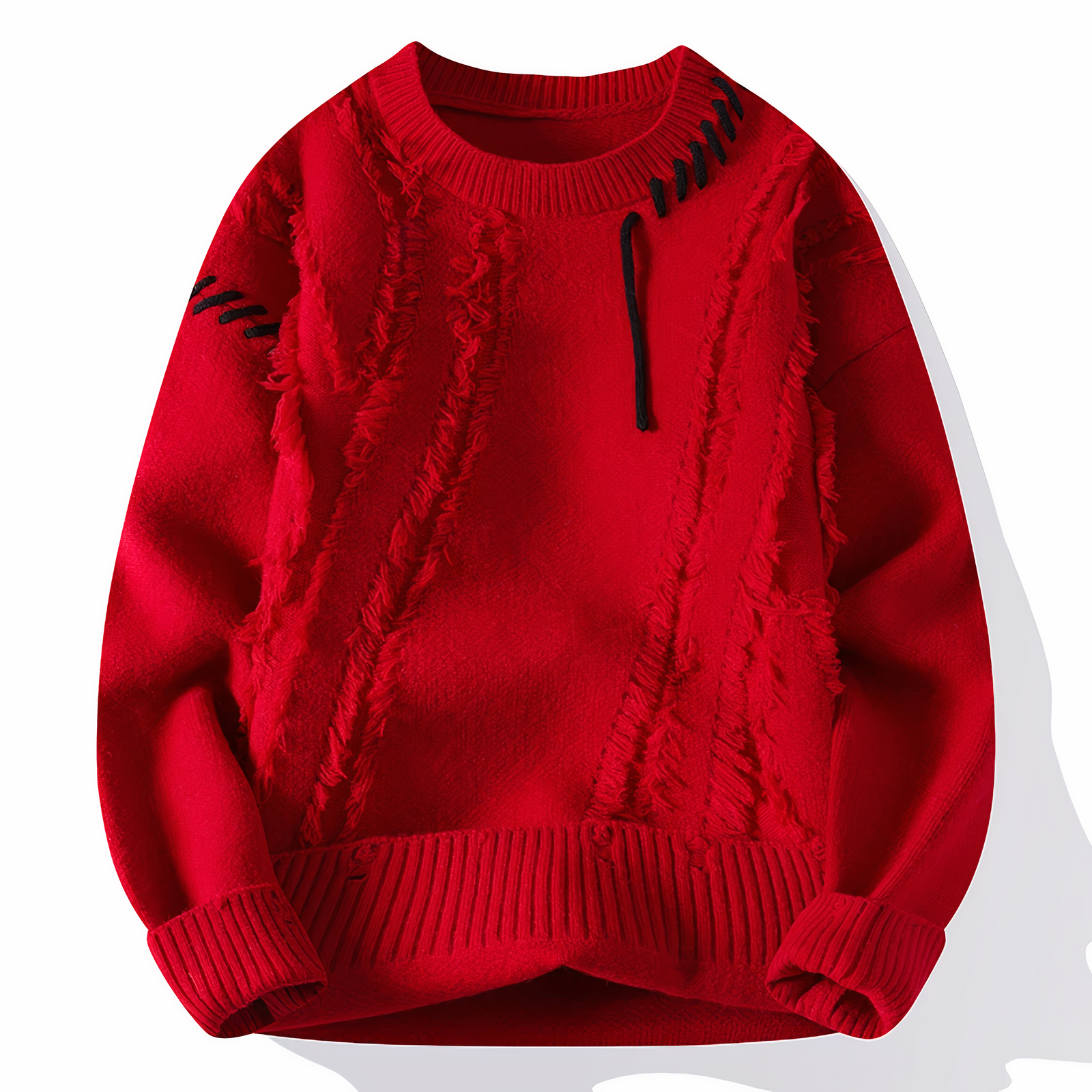 Knitted sweater with patchwork pattern for men | Jasper